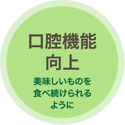 口腔機能向上　美味しいものを食べ続けられるように